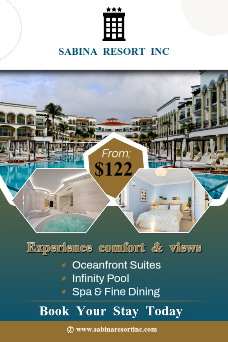 Professional Luxury Resort Promotion Poster Templates | PosterMyWall