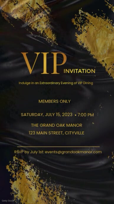 Professional Luxury Vip Dinner Party Invitation Template Instagram Reel
