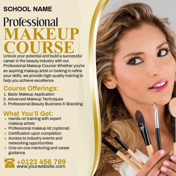 Makeup Course Design Professional Makeup Course Template | PosterMyWall