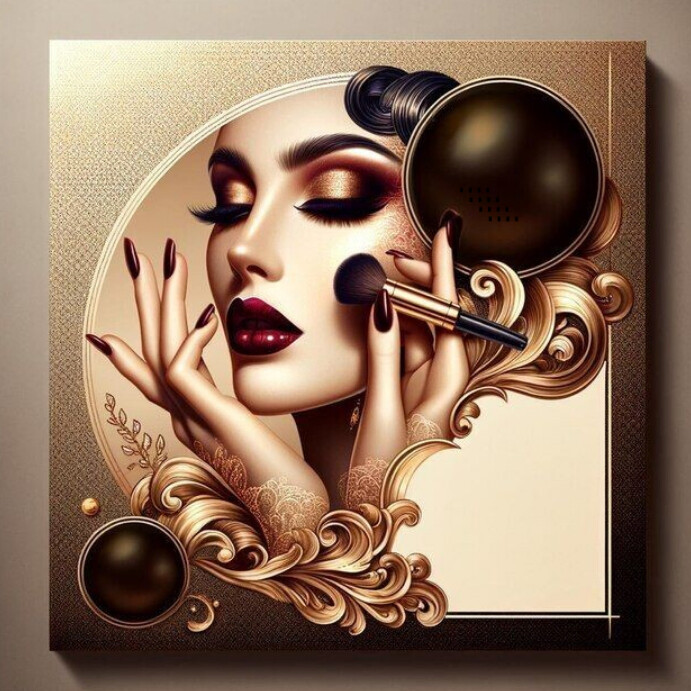 Professional Makeup Salon Logo  Instagram Post template