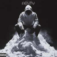Professional Man Sitting On Cocaine. Drug Dealer. Man In Hoodie. Rap  Album Cover template