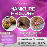 Rose Nail Salon Services Instagram Post Template