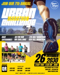 Professional Marathon Run Event Flyer Design For Instagram Portrait Post template