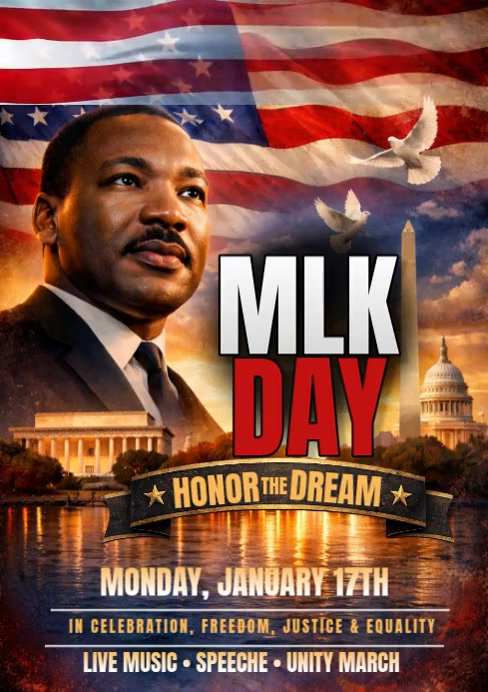 Professional Martin Luther King Jr.day Poster - Mlk Day Celebration ...