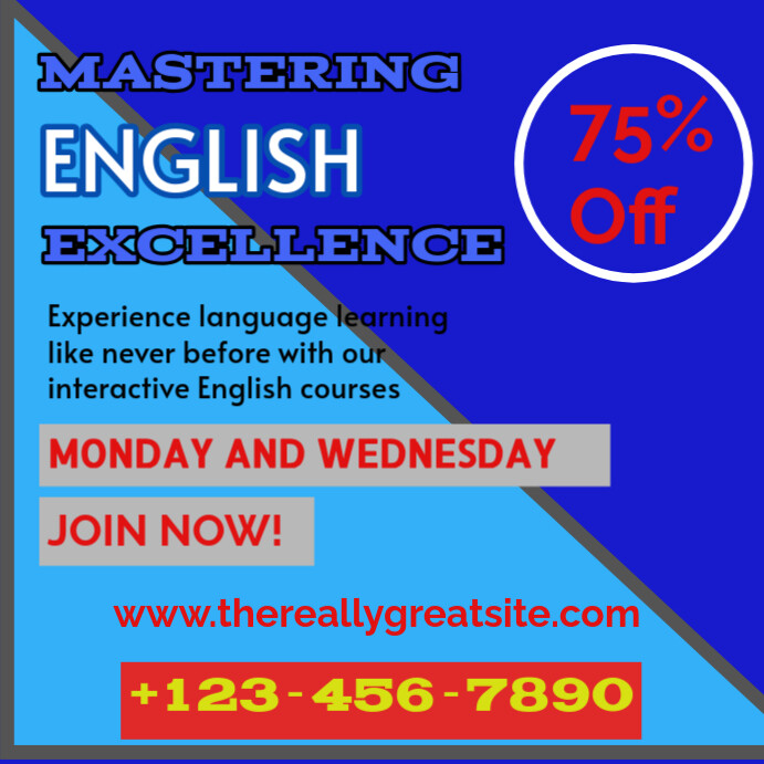 Professional Mastering English Excellence Courses Instagram Post ...