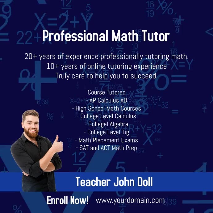 Professional math tutor instagram Template PosterMyWall