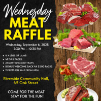 Professional  Meat  Raffle Flyer  Instagram Post template
