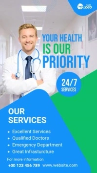 Professional Medical Service Banner Ad Instagram Story template