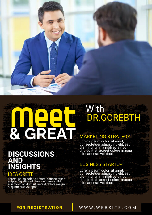 Professional Meet & Greet Flyer A6 template