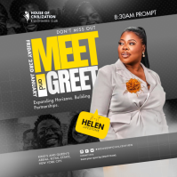 Grey Networking Event Instagram na Post Template