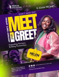 Professional Meet And Greet Flyer, Networking Event Invitation, Social Gathering Poster, Community M template