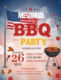 Professional Memorial Day Bbq Party Flyer (us Letter) template