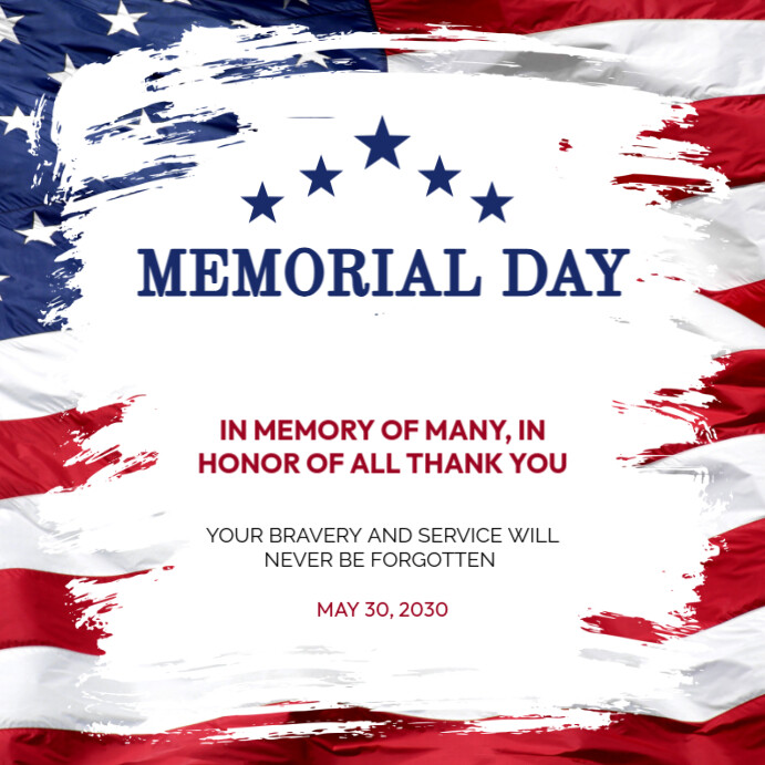 Professional Memorial Day Social Media Template Instagram Post ...