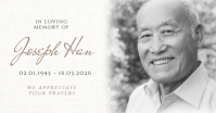 White Memorial Service Imagem partilhada do Facebook Template - Page 1