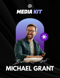 Black Media Kit for Business Strategist 传单(美国信函) Template - Page 1