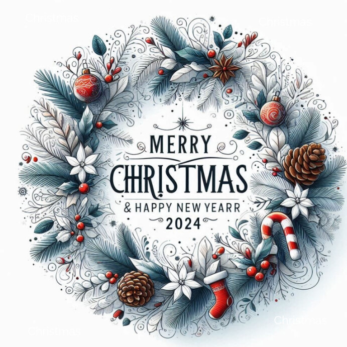 Professional Merry Christmas And Happy New Year  Instagram Post Iphosti le-Instagram template