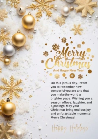 Professional Merry Christmas Wish A4 template