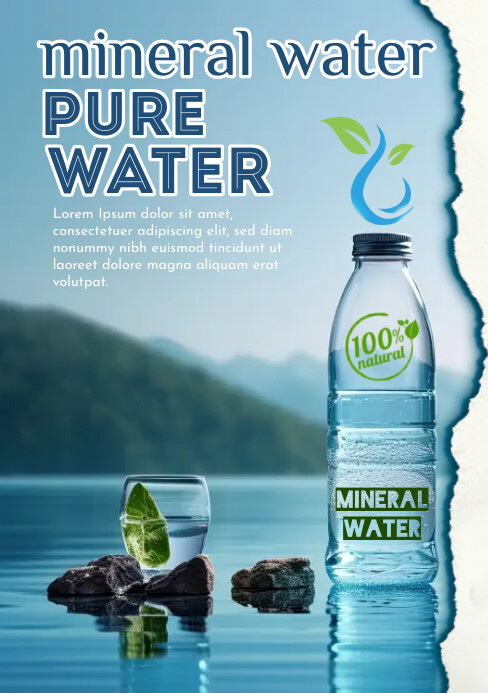Professional Mineral Water Label A5 Template | PosterMyWall