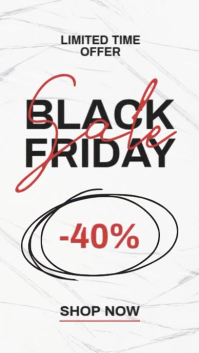 Professional Minimal Black Friday Sale Instagram Story Template – Modern 40% Off Design Instagram St