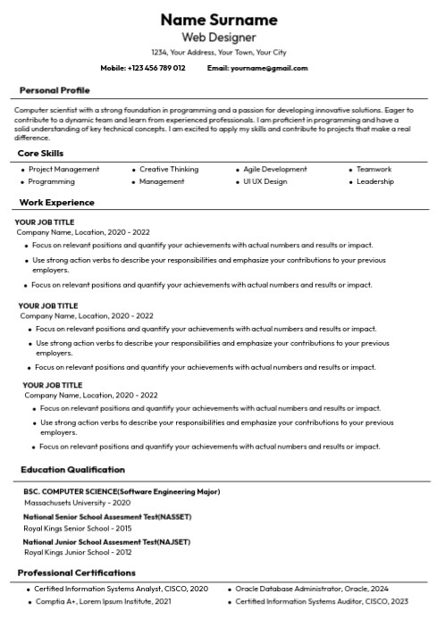 Cv Form Writing.pdf professional minimalist A4 pdf resume cv design Template | PosterMyWall