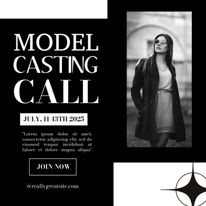 Professional model casting call instagram post Template | PosterMyWall