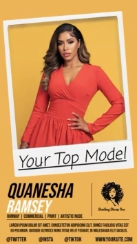 Professional Model Comp Card. Composition Card. Instagram Model Card Promo.  Instagram Story template