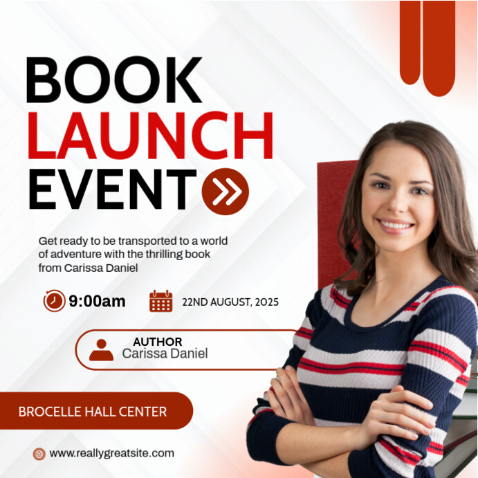 Professional Modern Author Book Launch Event Flyer Instagram Post template