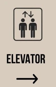 Professional Modern Elevator / Lift Wayfinding Sign Tabloid Tabloïd template