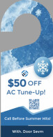 Professional Modern Hvac Door Hanger – $50 Off Ac Tune-up Promo Design Door Hanger Gantungan Pintu template