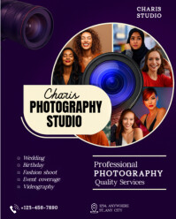 Professional Modern Photography Studio Flyer Instagram Portrait template