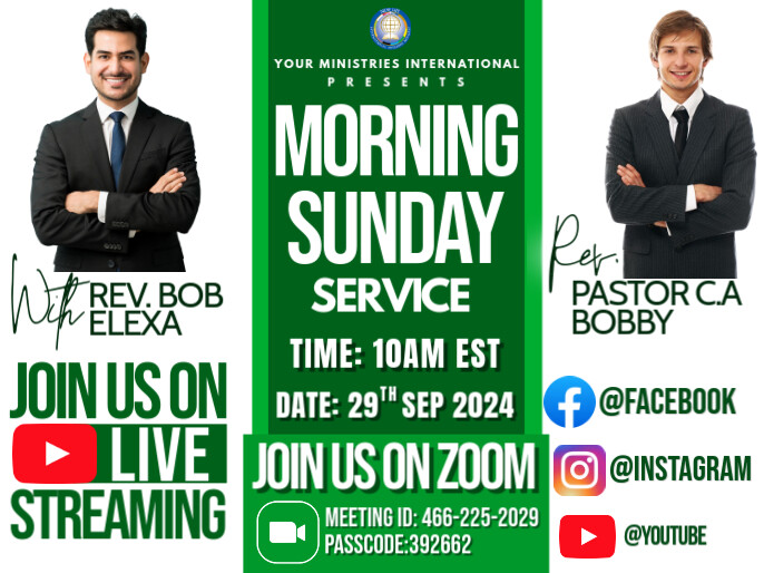 Professional Morning Sunday Service Presentation Template | PosterMyWall