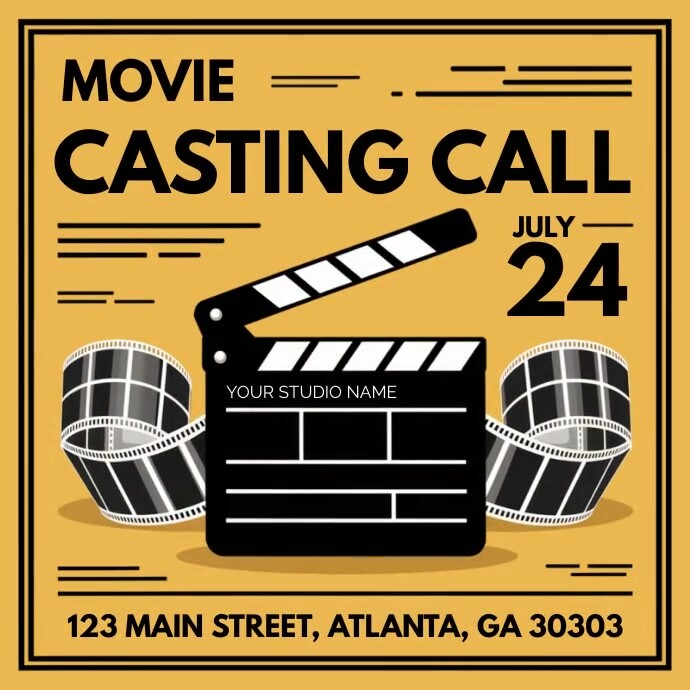 Cast Introduction Posters Professional Movie Casting Flyer Template Ins | PosterMyWall