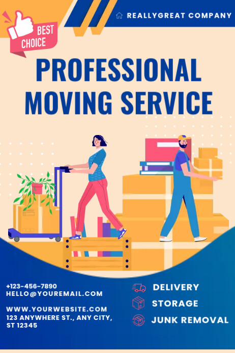 professional moving service template Poster