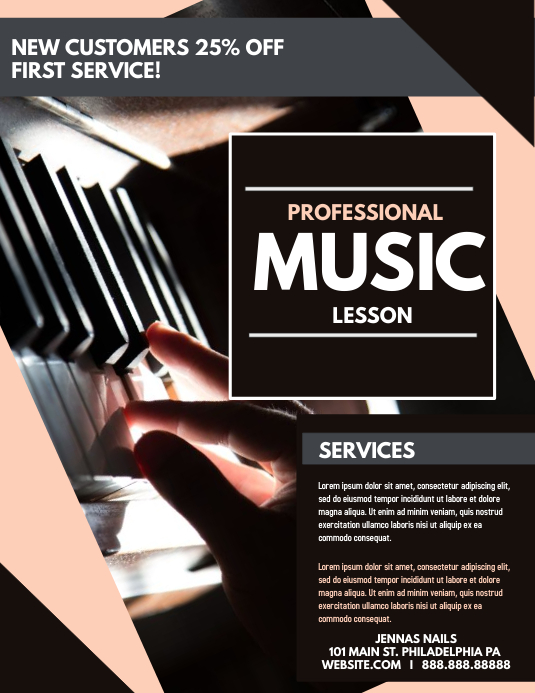 Professional Music Lesson Template PosterMyWall