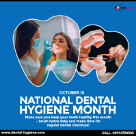 Blue Dental Hygiene Awareness Сообщение Instagram Template
