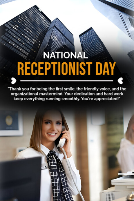 Professional National Receptionist Day Poster Template PosterMyWall professional-national-receptionist-day-poster-template-postermywall