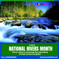 Jaune National Rivers Month Instagram-bericht Template