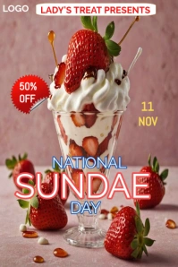 Professional National Sundae Day Pinterest Graphic template