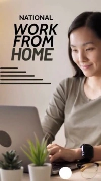 Professional National Work From Home Design D Digital Display (9:16) template