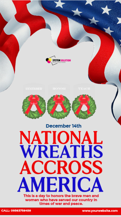 Modèle Professional National Wreaths Across America Day | PosterMyWall