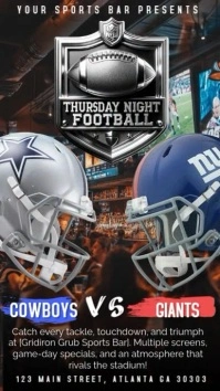 Professional Nfl Cowboys Vs Giants,thursday Night Football  Instagram Story template