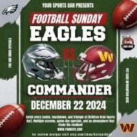 Professional Nfl Sunday Football, Eagles Vs Commanders, American Football Instagram Post template