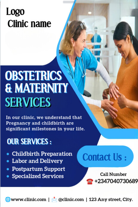 Professional Obstetrics And Maternity Services Poster Template ...