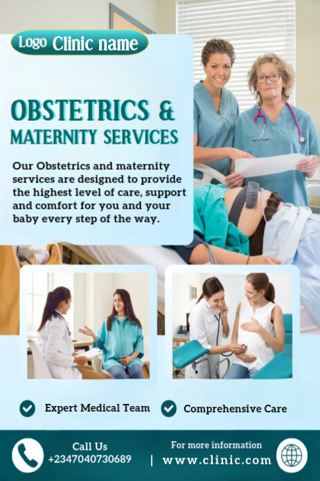 Professional Obstetrics And Maternity Services Poster Template ...