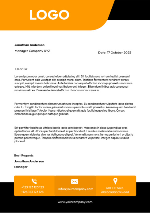 Copy of Professional Official Letterhead A4 | PosterMyWall