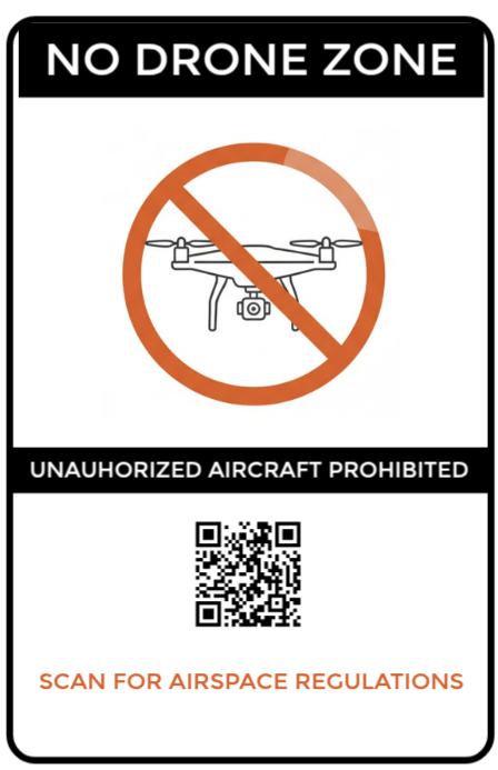 Professional Official No Drone Zone Prohibition Sign (uav Restricted ...