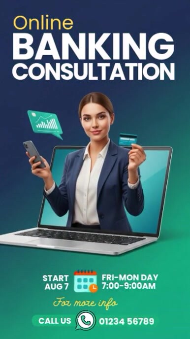 Professional Online Banking Consultation Instagram Story Instagram-verhaal template