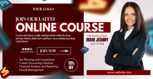 Vermelho Online Course Promotion Facebook Event Cover Template