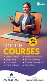 Purple Online Courses Promotion Instagram Story Template