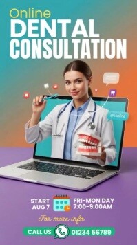 Professional Online Dental Consultation Instagram Story template